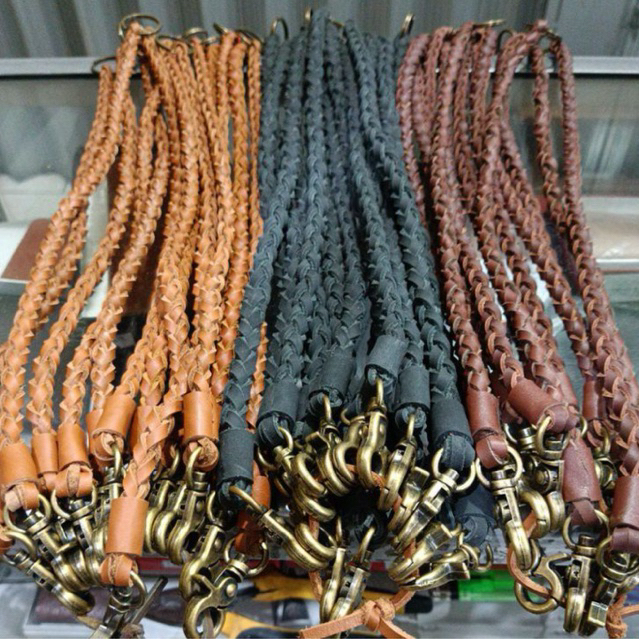 TALI DOMPET Kulit Asli 100% Tali Sulam Kulit Cibaduyut untuk Dompet