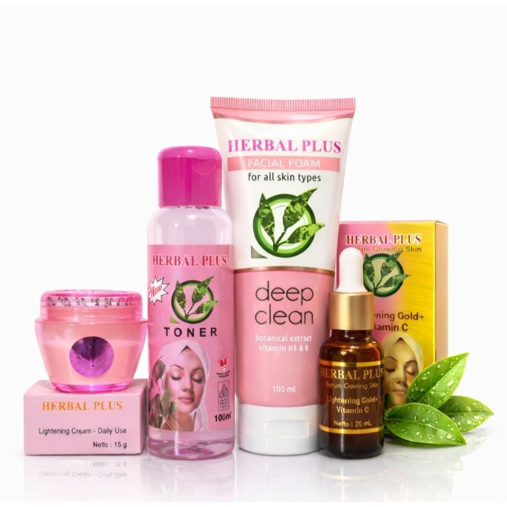 Herbal Plus BPOM Paket Lengkap Facial Foam/Cream/Serum/Toner