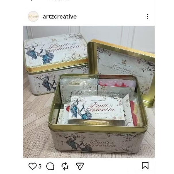 Paket Hampers kue Lamaran / Tingjing / Sangjit jenis : TINBOX KALENG ISI 6 KUE