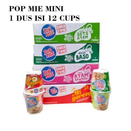 [ 1 Dus Isi 12 Cups ] Pop Mie Mini Snek Time Soto Ayam Baso Ayam Bawang