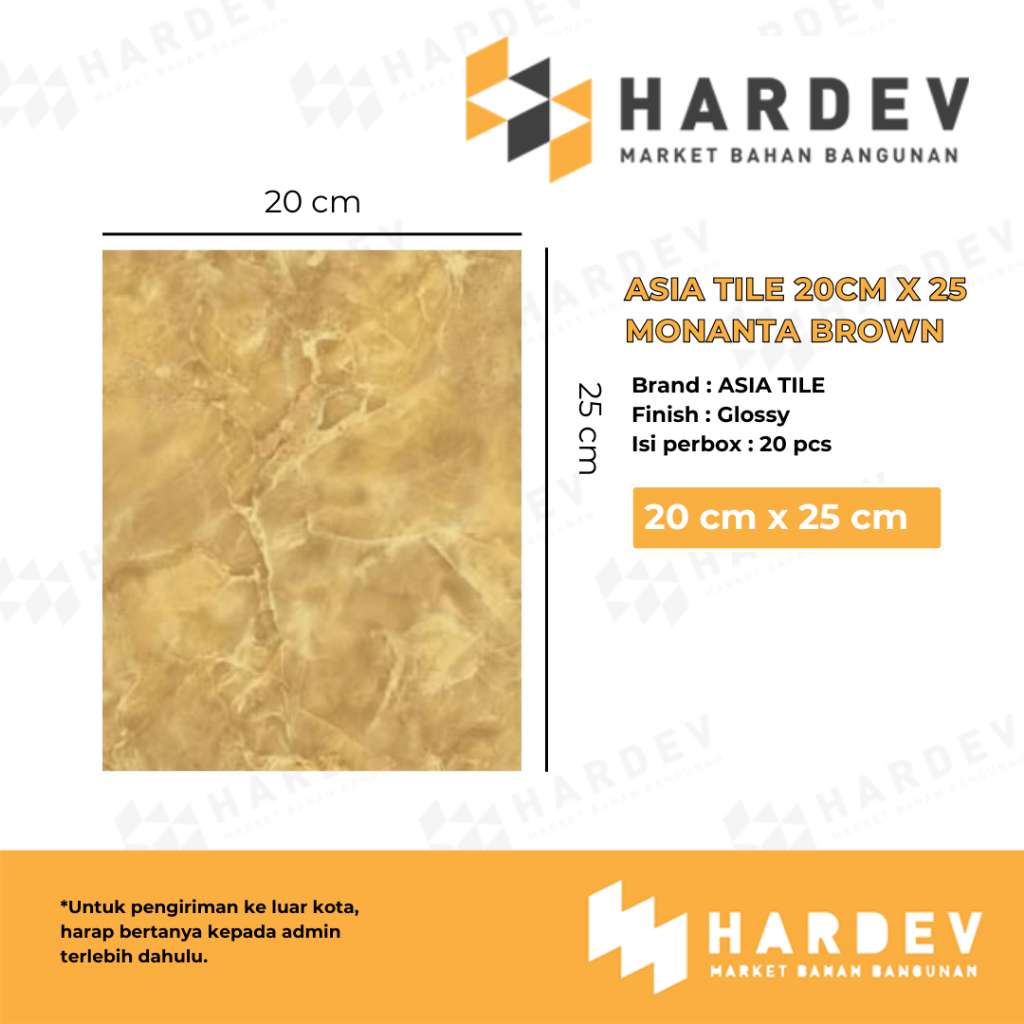 ASIA TILE 20x25 MONTANA DARK BROWN - keramik dinding