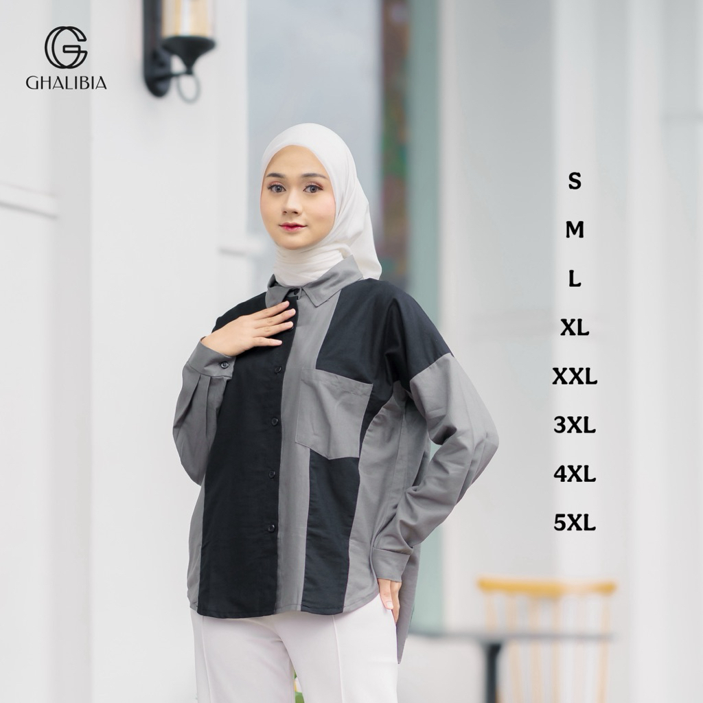 Ghalibia.id - Adele Shirt | Atasan Wanita | Kemeja Wanita | Jumbo Big Size
