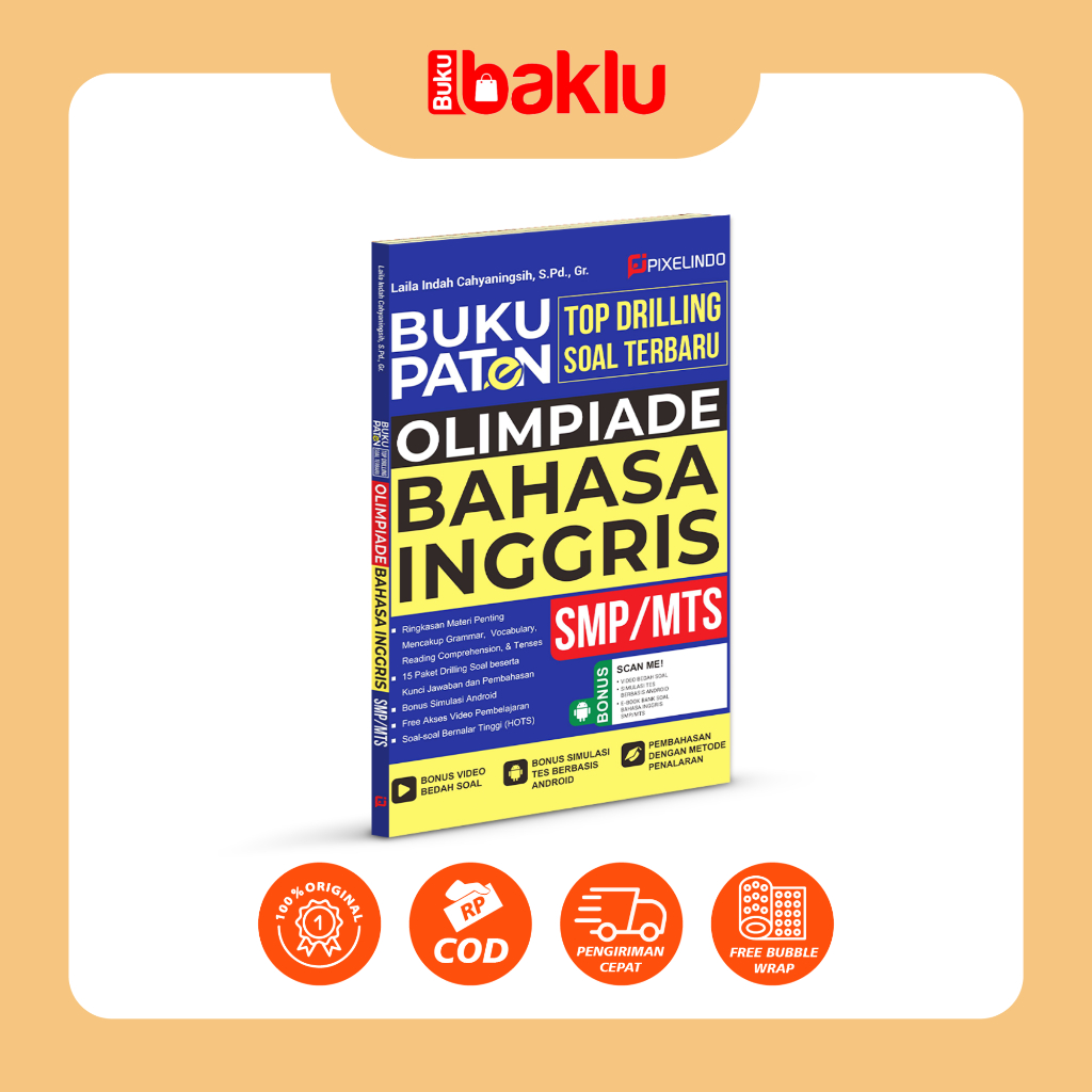 Buku Paten Top Drilling Soal Olimpiade Bahasa Inggris SMP/MTS - Pixelindo