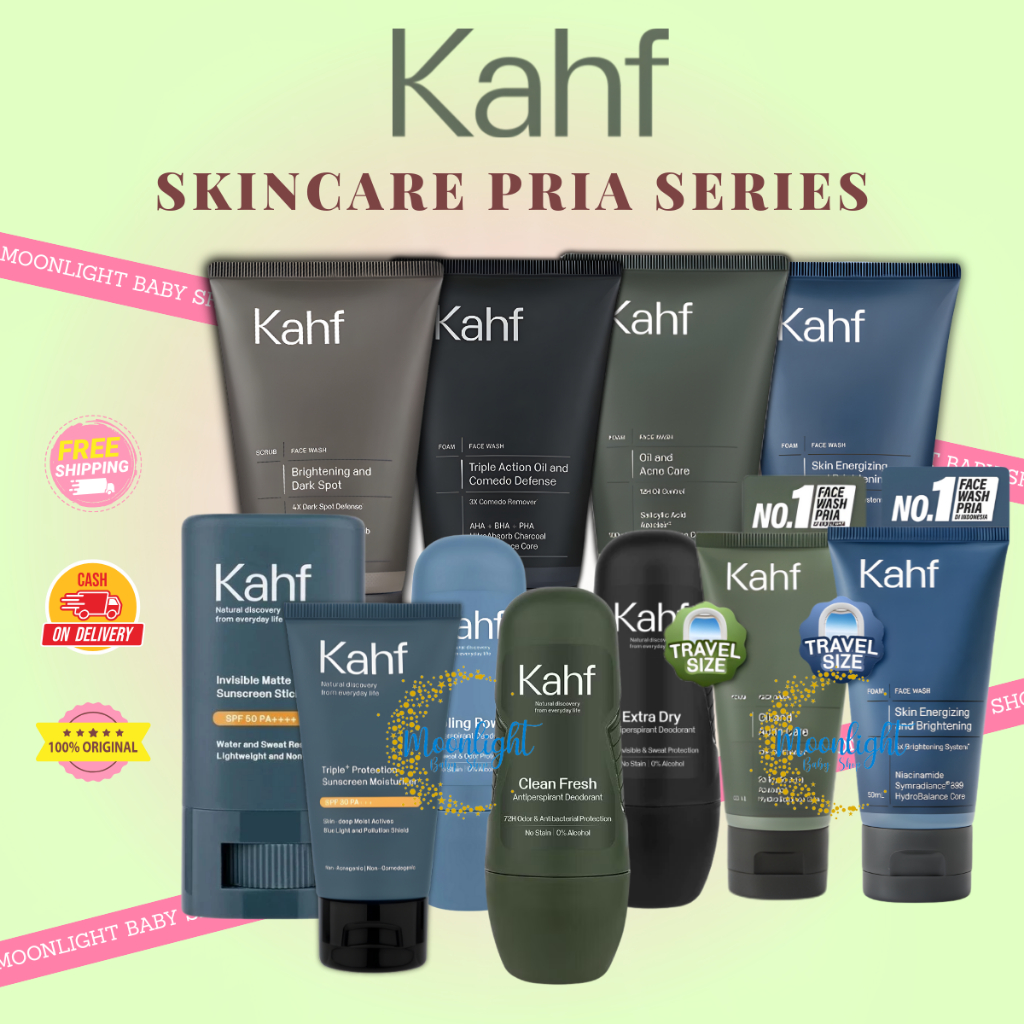Kahf Skincare Pria 50ml | 100ml - Perawatan Wajah Pria - Sunscreen | Facial Wash