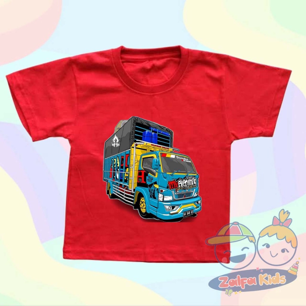 Baju kaos Atasan Anak Truk Canter CCTV Indonesia - Free Cetak Nama