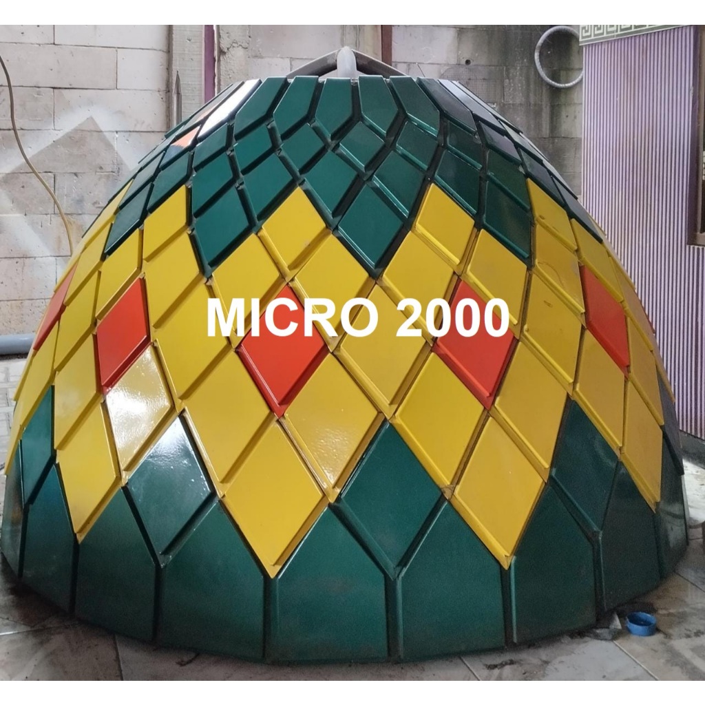 Kubah Masjid Enamel 1,75 Meter – Rangka Galvanis Kokoh, Panel Tanpa Drilling, Anti Karat & Tahan Cua