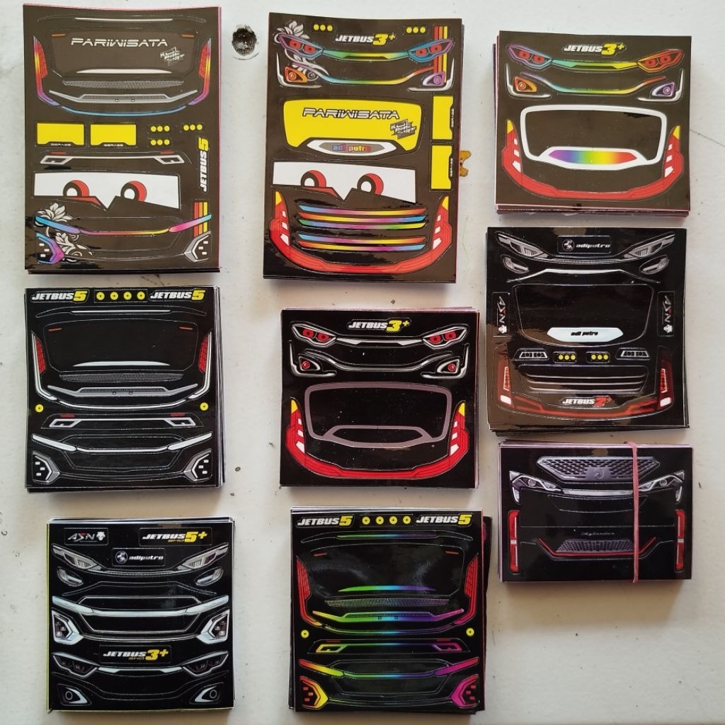 stiker LAMPU / hedlem untuk miniatur bus jetbus3 jetbus2 avante patriot markopolo