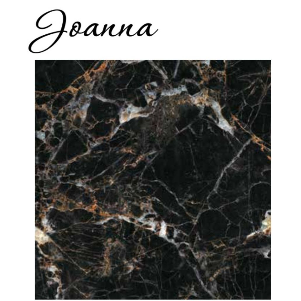 Granit White Body Merk Platinum Joanna Black ukuran 60x60 cm tekstur Glossy