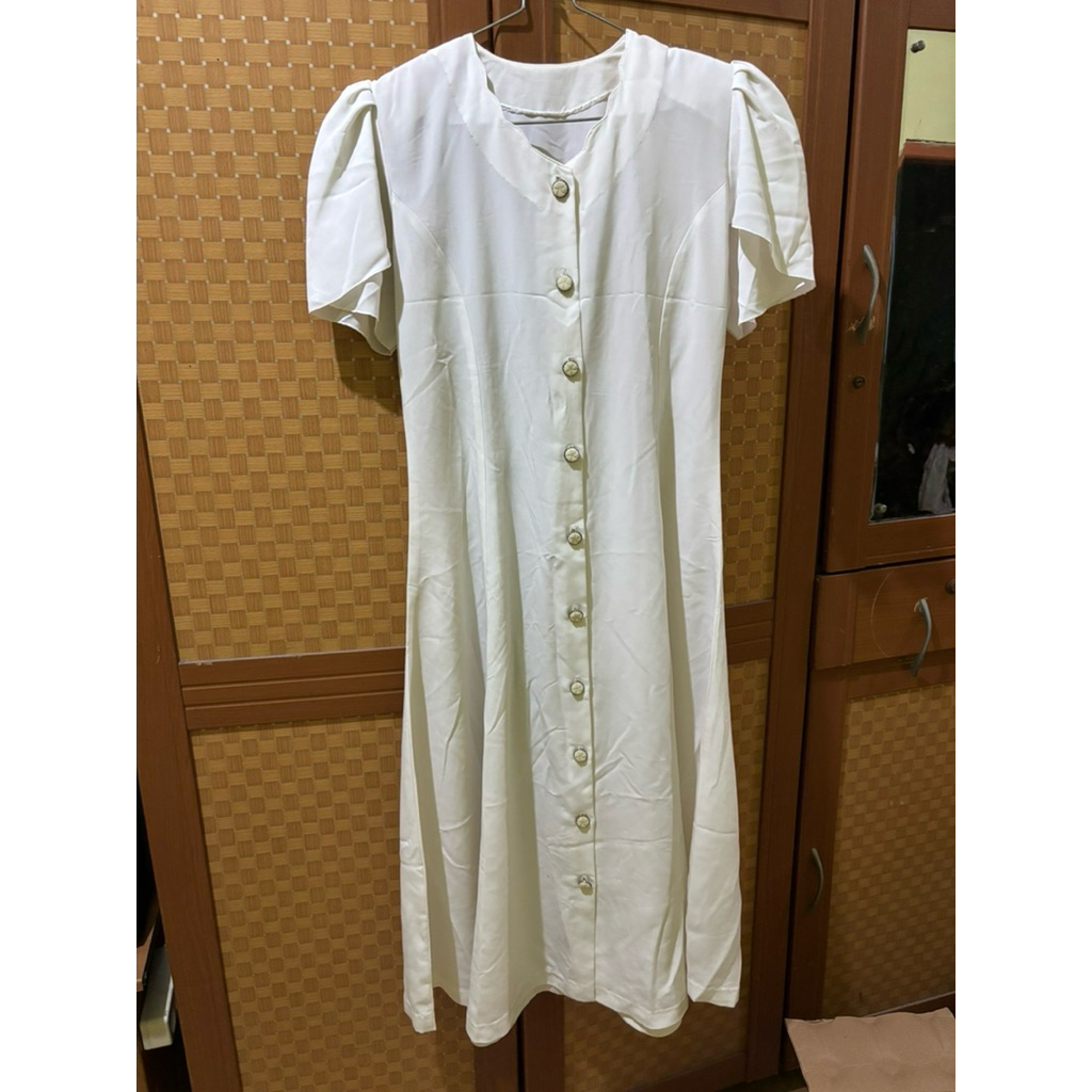 preloved dress wanita vintage putih