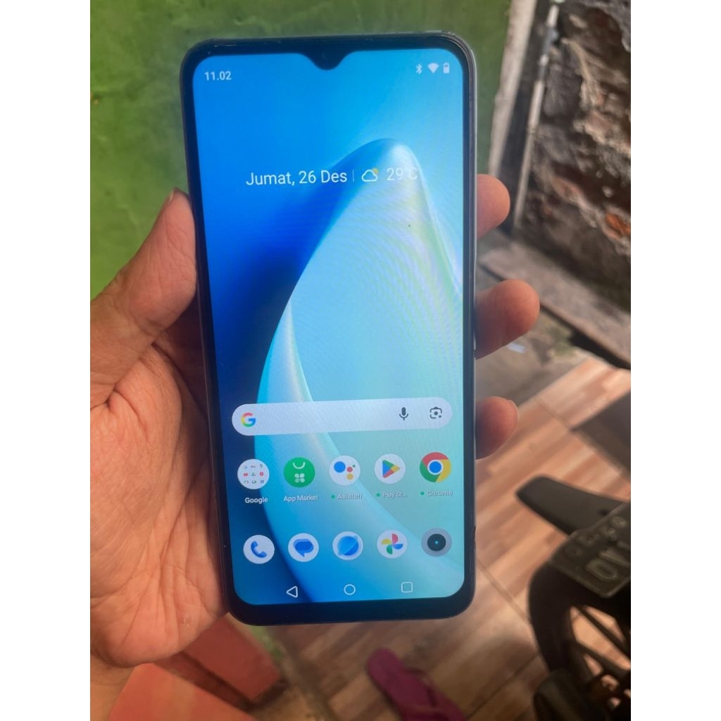 LCD Gantian dan frame tulangan realme narzo 50a prime ori copotan