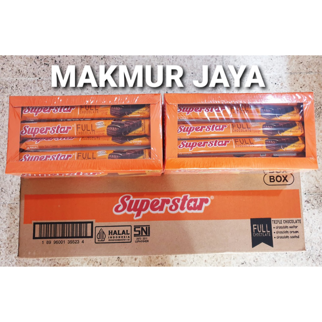 (1 DUS = 8 Kotak) SUPERSTAR CHOCOLATE WAFER CREAM 250Gram