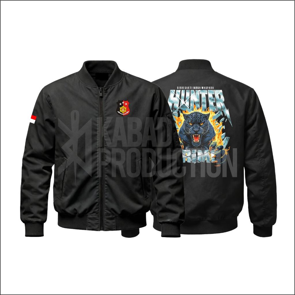 Bomber Hunter Crime Polri Bareskrim Spesial Edition Design 100% Toko Kami | Jacket Bomber | Taslan |