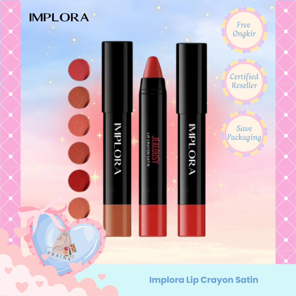 Implora Lip Crayon Satin 3,5 gr | Lipstik Ringan | Gloss Satin Finish
