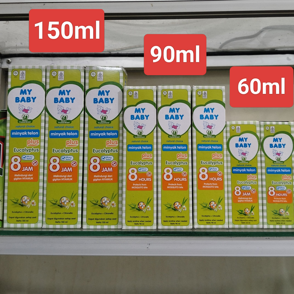 Minyak Telon My Baby Plus 8 Jam Wangi Eucalyptus Semua Ukuran 60ml 90ml 150ml Besar Murah untuk Bayi