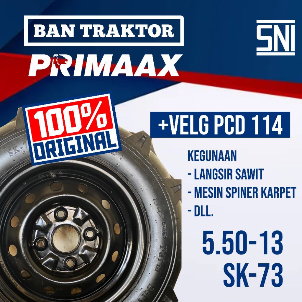 Ban Traktor Ring 13 + Velg PCD 114