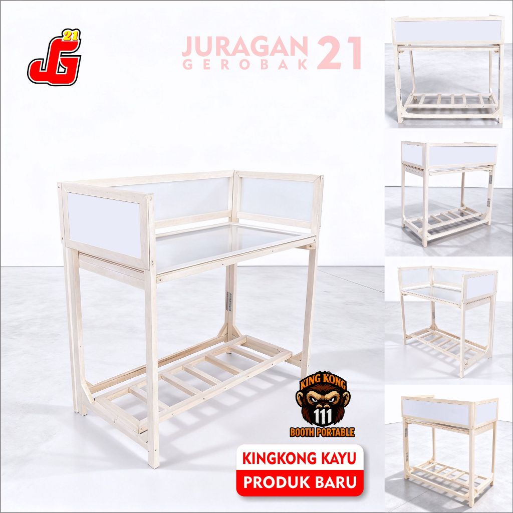 Meja Lipat Kompor Gas 2 Tungku kayu + Gapalum Cocok Untuk Pendamping Booth Portable Gerobak Jualan