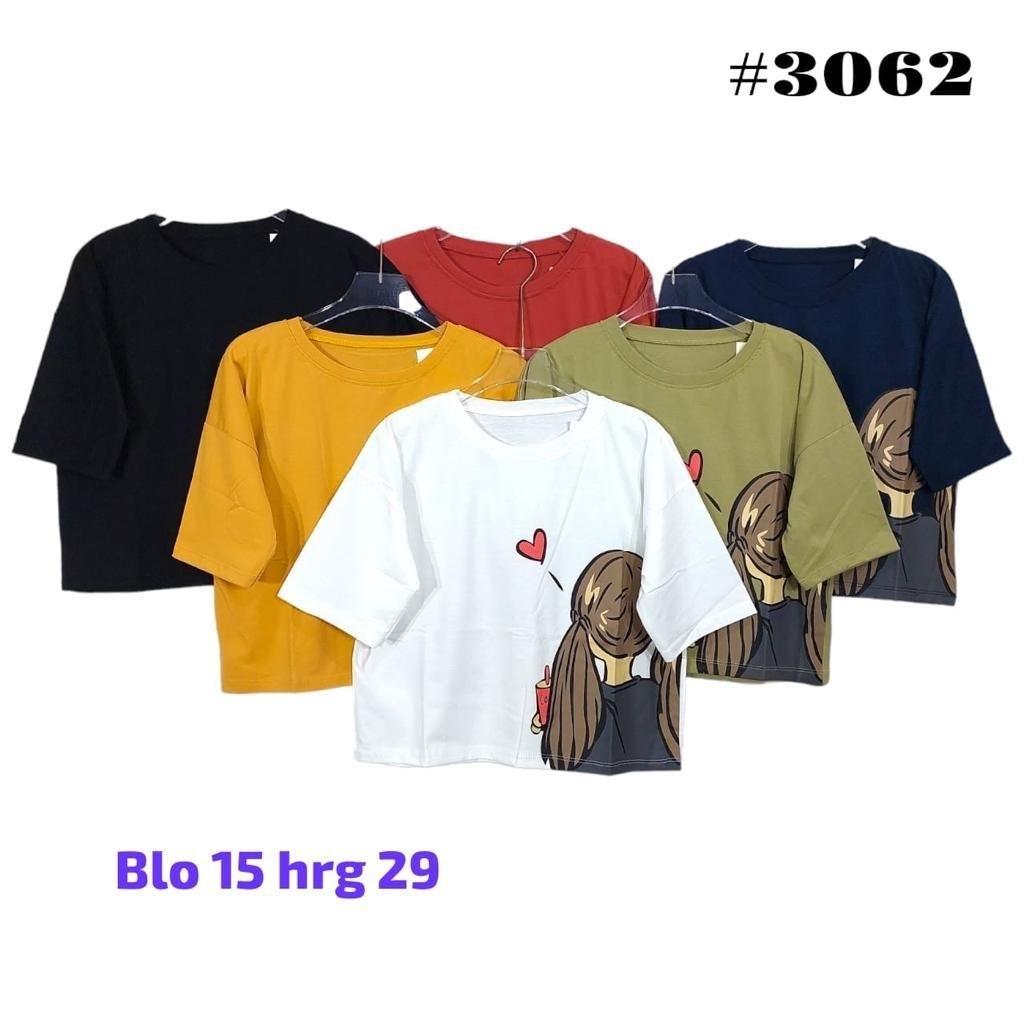 Kaos atasan croptop / croptee wanita warna hitam,kuning,putih,army,navy