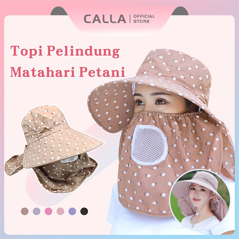 Calla Topi Matahari Lipat Wanita Bertepi Lebar / Topi Matahari Anti UV / Topi Petani Wanita