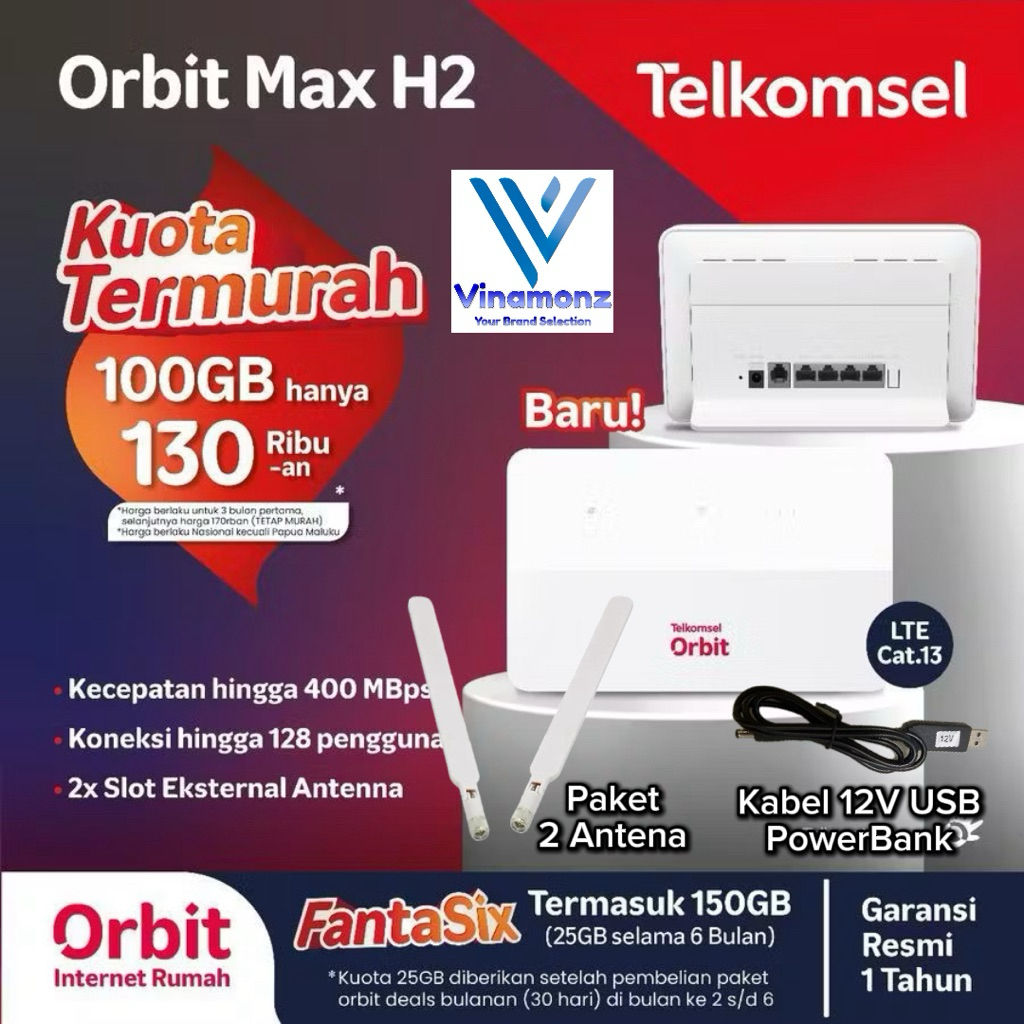 Modem Orbit Max H2 Huawei B636 - WiFi Rumah 4G+ Cat13