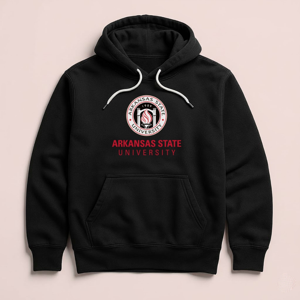 Hoodie ARKANSAS State University ASU Unisex Sweater Fleece Black Hitam Cloth