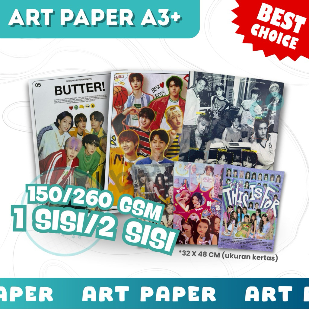 SEHARI JADI CETAK ART PAPER POSTER A3+ MURAH / PRINT ART PAPER 1 SISI 2 SISI