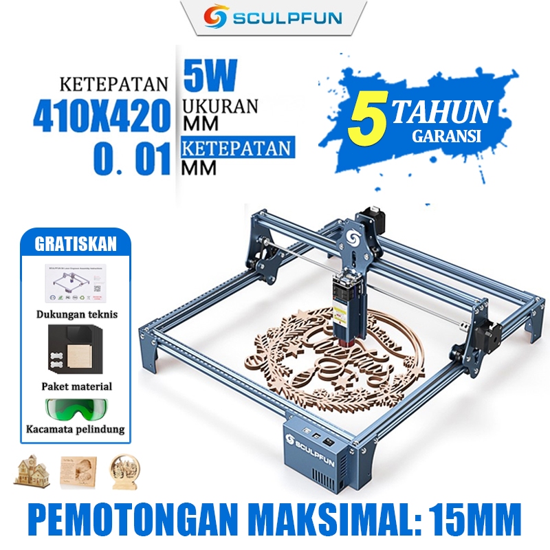 SCULPFUN S9 Authentic Mesin Laser Cutting Akrilik 5W Grafir Laser Engraver Mesin Ukiran Laser Kayu D
