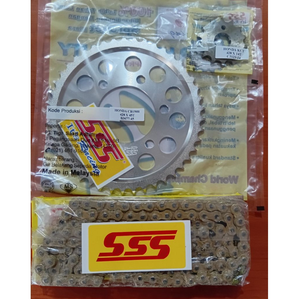 Gigi tarik SSS CB150R 428 130x45x14 Lubang 6.