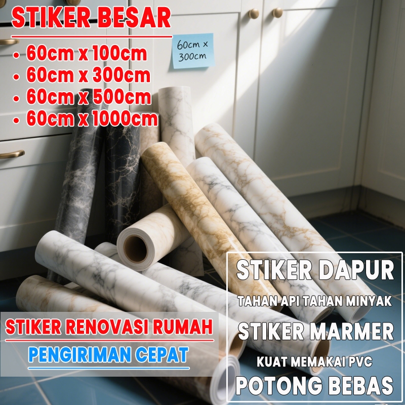 [Lem kuat] wallpaper lantai dapur wallpaper meja dapur wallpaper stiker dapur wallpaper tembok dapur