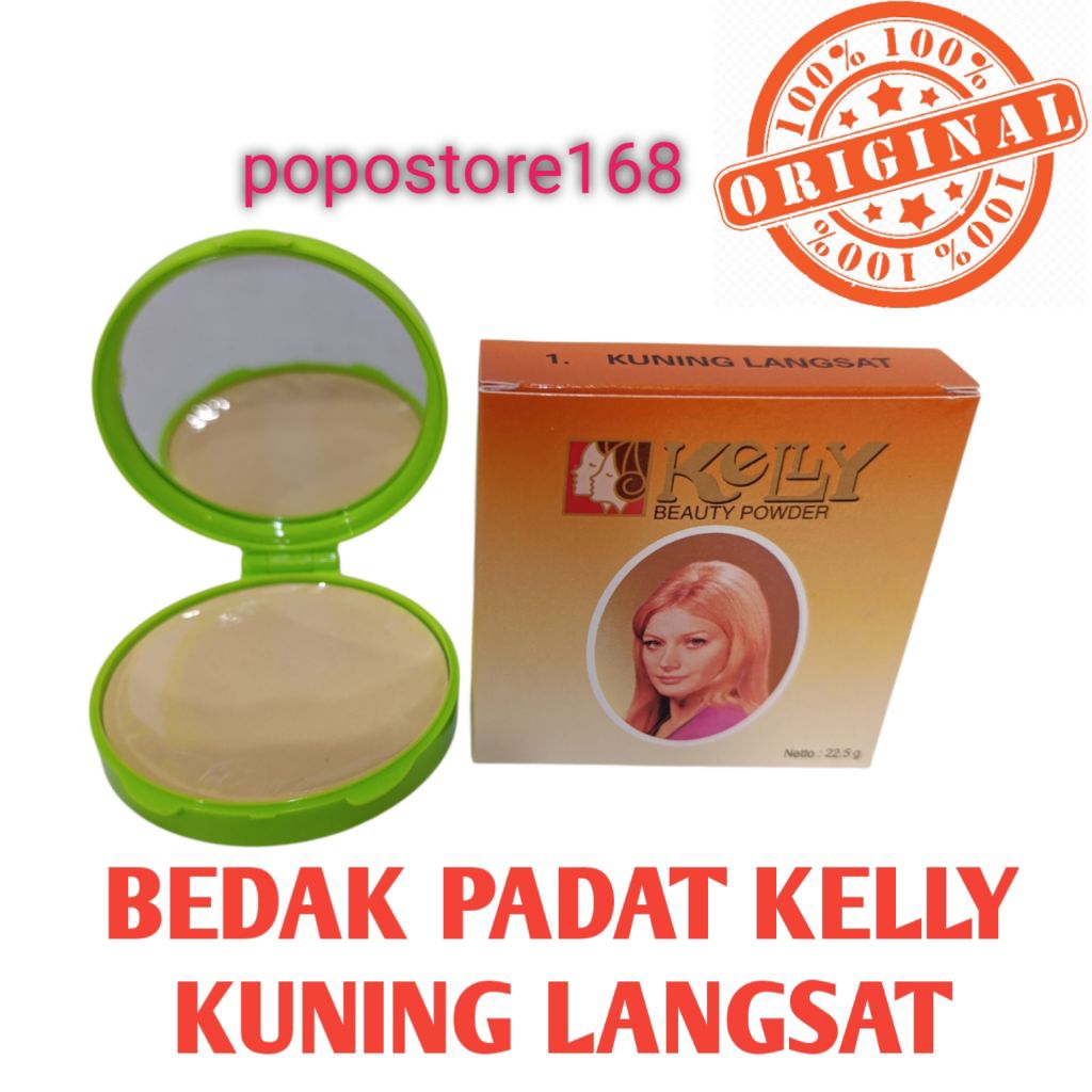 BEDAK KELLY BEAUTY POWDER KUNING LANGSAT/ BEDAK WAJAH KELLY/ BEDAK PADAT KELLY WANGI DAN HARUM