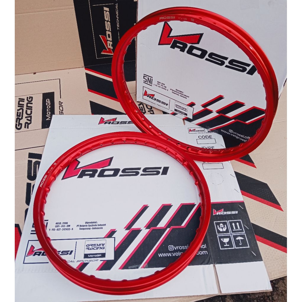 VELG/PELAK RUJI JARI JARI V ROSSI MERAH RING 17 UKURAN 140/140 DAN 140/160 UNIVERSAL ORIGINAL V ROSS