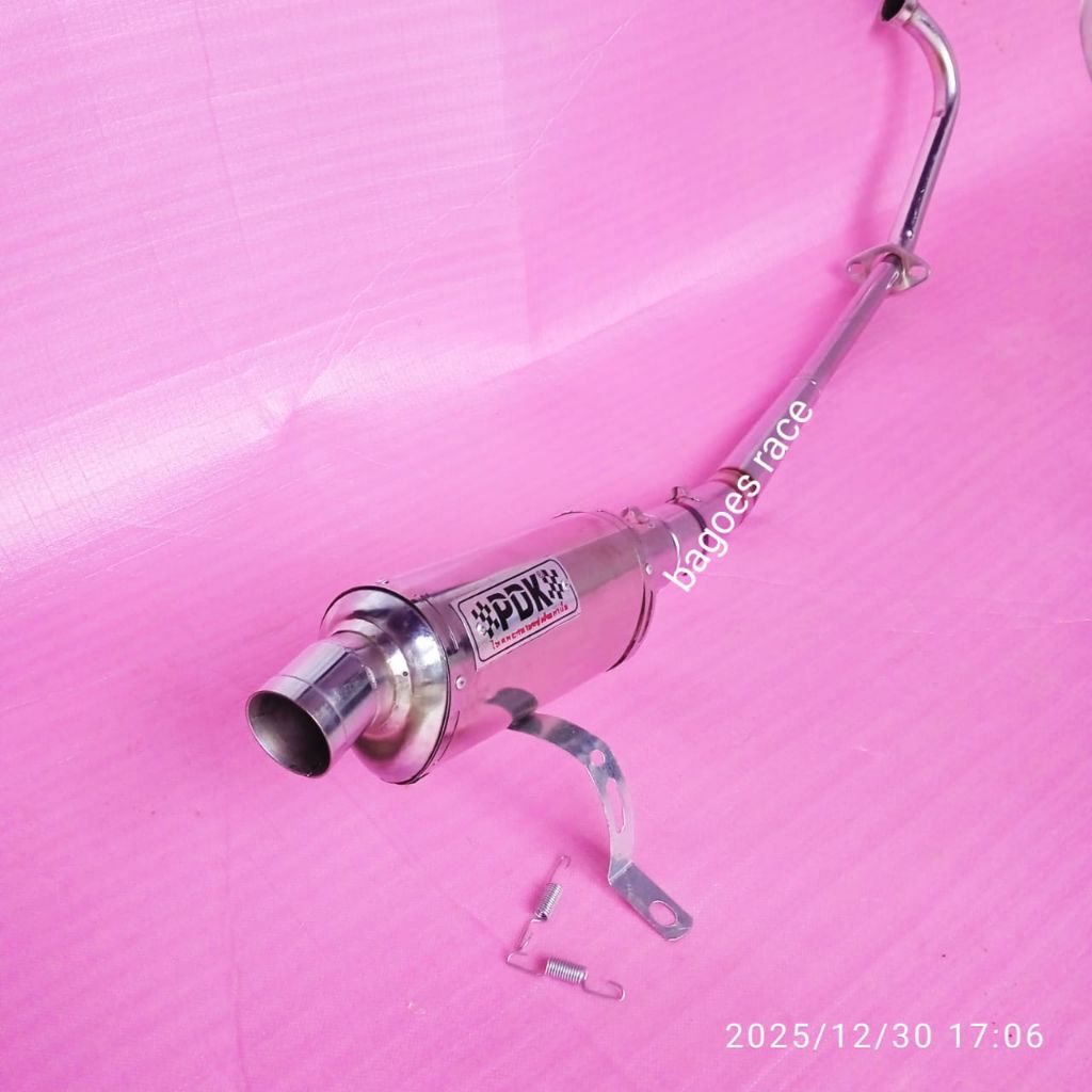 knalpot racing PDK OVAL CROOM untuk motor  satria Fu karbu satria Fu injeksi satria Fu 150 Jupiter M