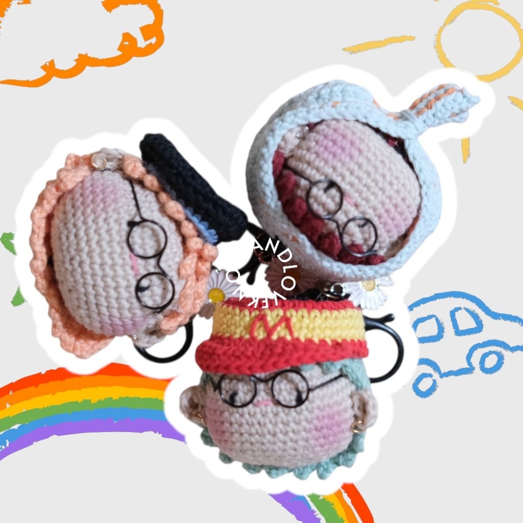 G dragon Inspired Keychain made by KLOVER - Baby Blue Scarf