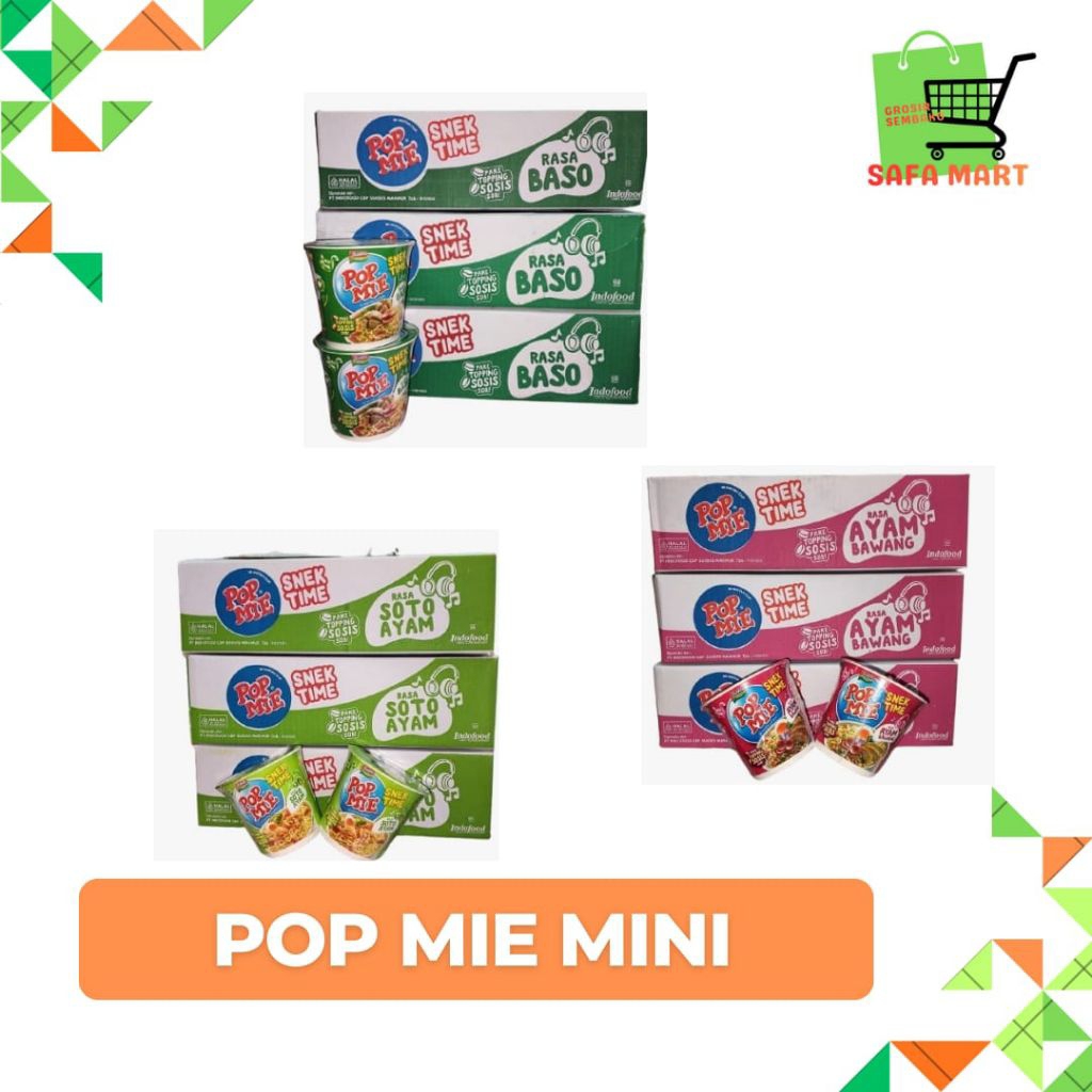 [PCS]POP MIE MINI POP MIE SNEK TIME (1 dus isi 12 pcs) Pop mie mini ayam bawang/pop mie mini soto/po