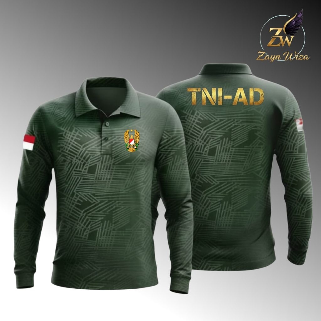 Kaos TNI AD Wangky lengan panjang Kaos wangky dryfit emboss bisa COD free custom
