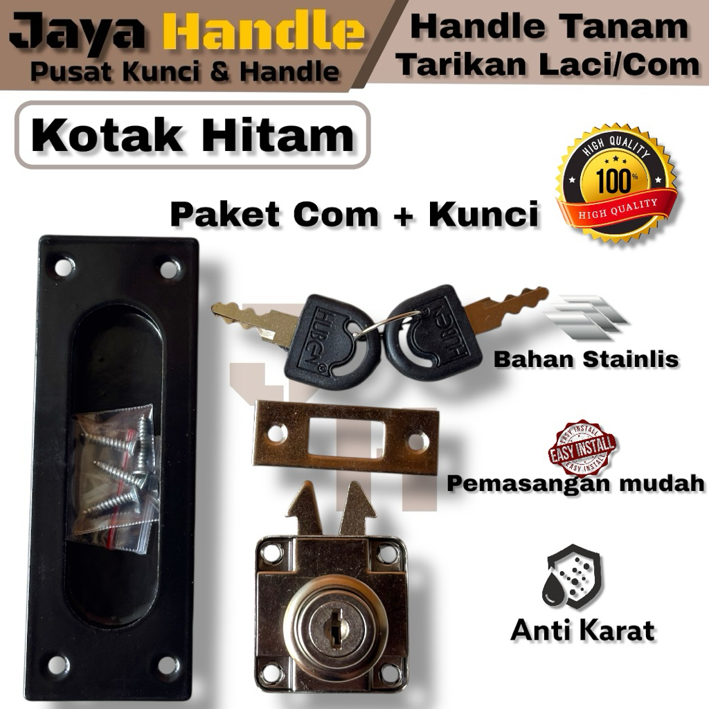 Paket Kunci Sliding Dan Tarikan Com / Handle Tanam Pintu Sliding