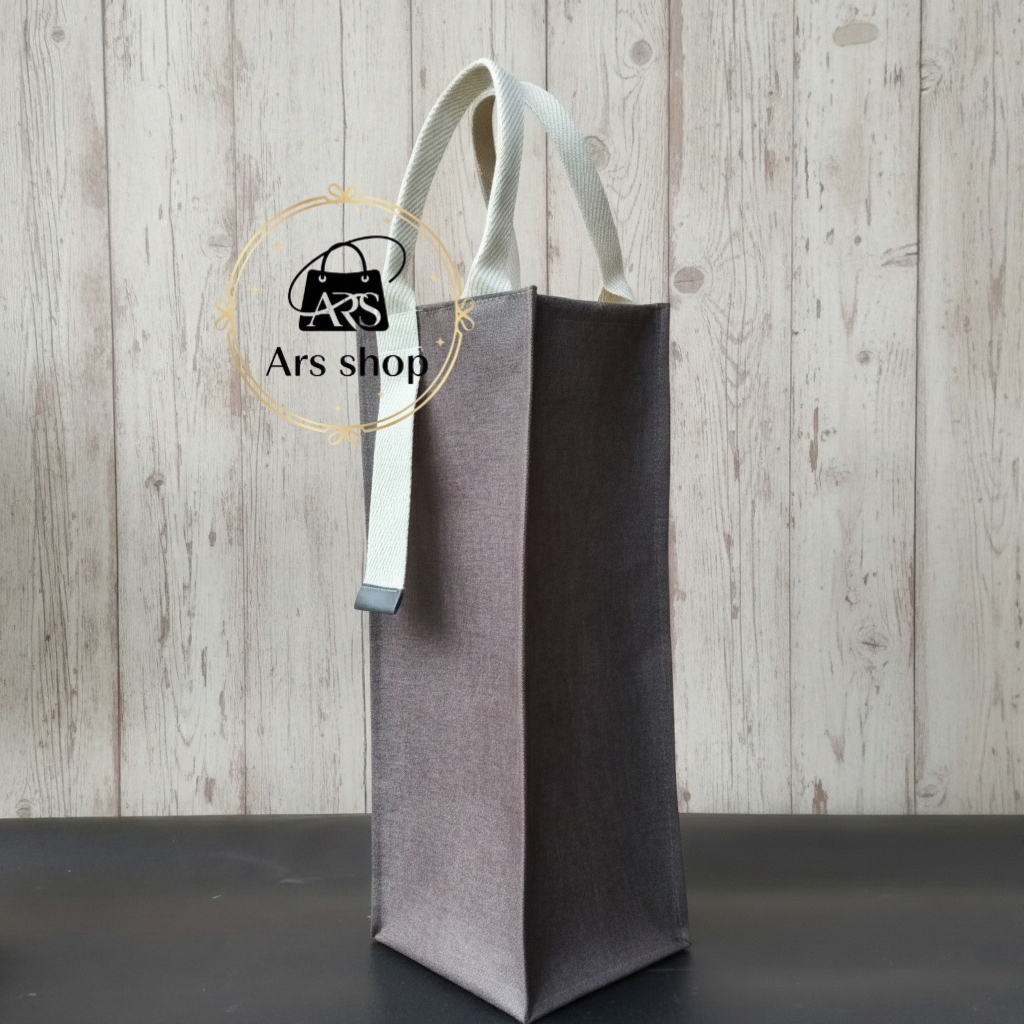 Tas Souvenir, tas Denim Elegan untuk Botol, tas hampers lebaran, godie bag