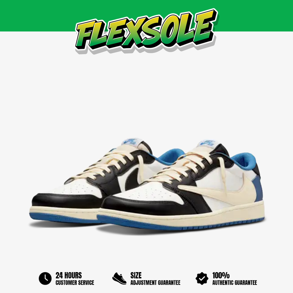 Nike Air Jordan 1 Low x Travis Scott x Fragment Blue White Black Authentic