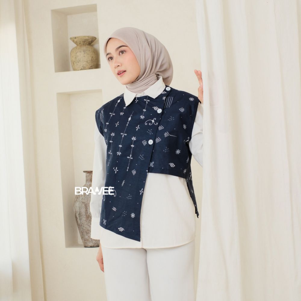 BRAWEE Vest Wanita Outer Batik Korean Style Tamara