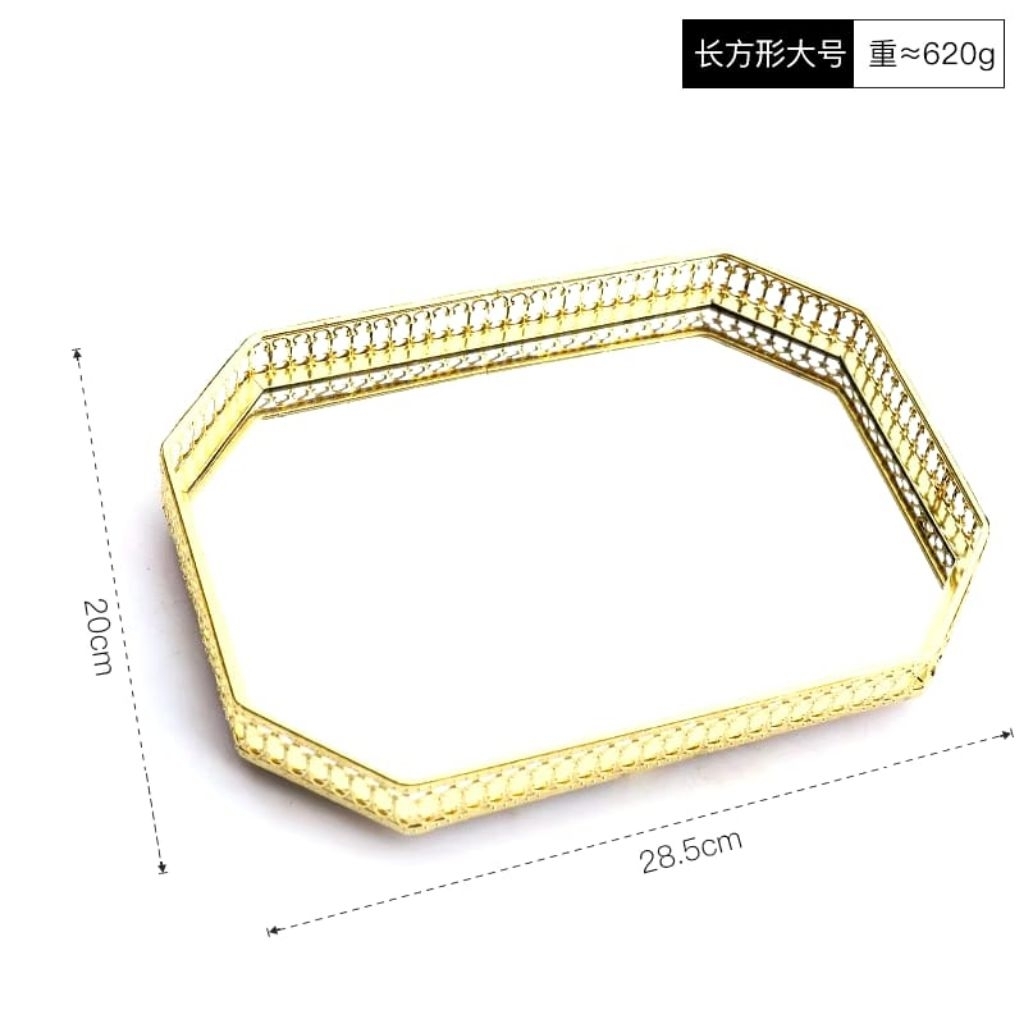 Nampan multifungsi Tray kaca persegi panjang-nampan letak toples
