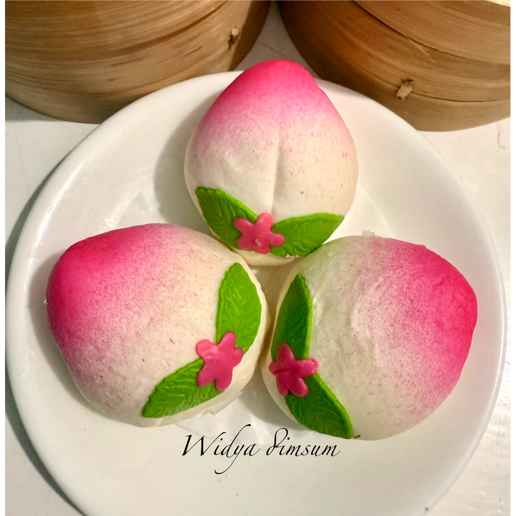 Bakpao Ulang Tahun Isi Pasta Kacang Merah/Bakpao Persik Frozen