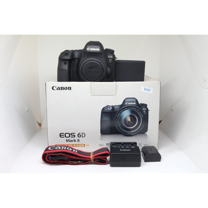 CANON 6D Mark II Fullframe Second LCD Normal Wifi Baterai Charger Strap Manual