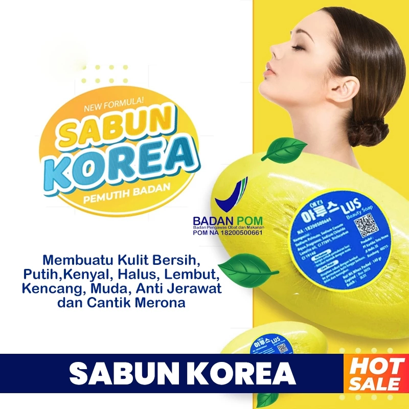 Beauty Soap Yellow Sabun Whitening Korea untuk Wajah & Badan - Sabun Batang Glowing