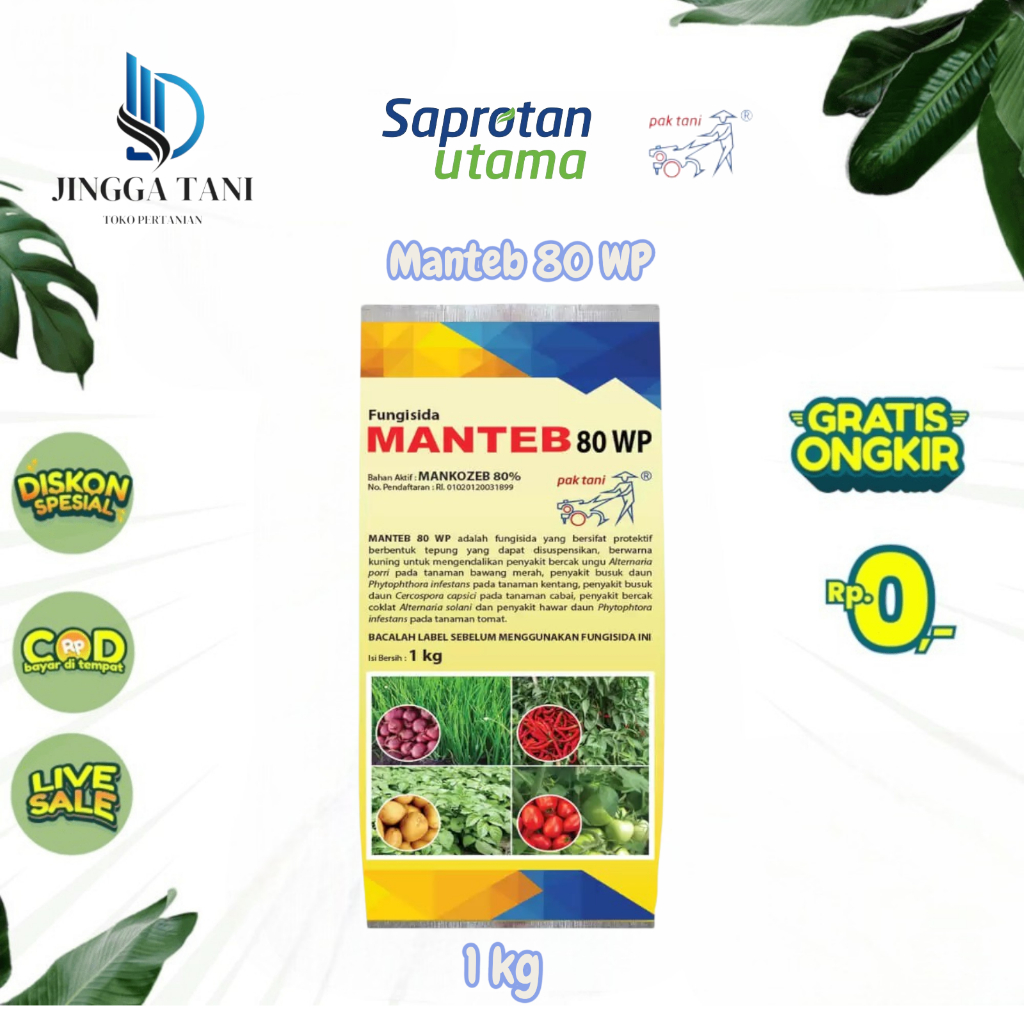 Manteb 80 WP (1kg) - BAHAN AKTIF: Mankozeb 80% - Pak tani