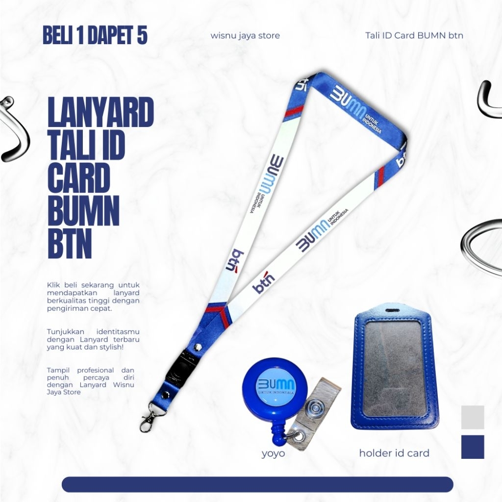 LANYARD/TALI ID CARD BTN/BANK BTN TERMURAH BERKUALITAS!! Langsung kirim hari ini~