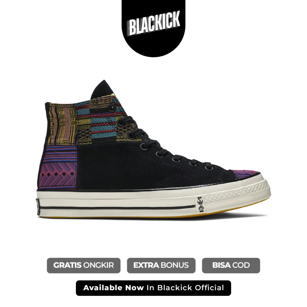 Converse 70s Hi BHM Patchwork Black Egret