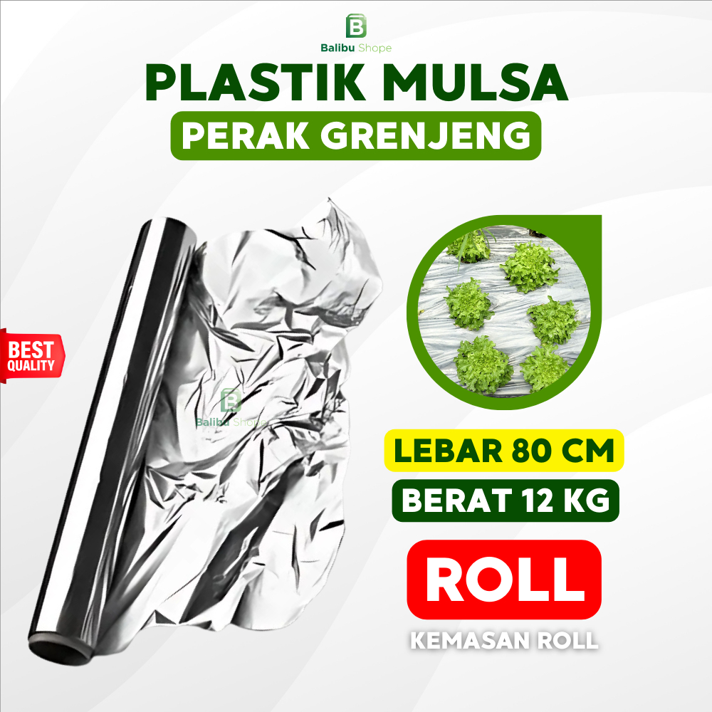 Plastik Mulsa Perak 1 Roll Mulsa Grenjeng Lebar 80 Cm