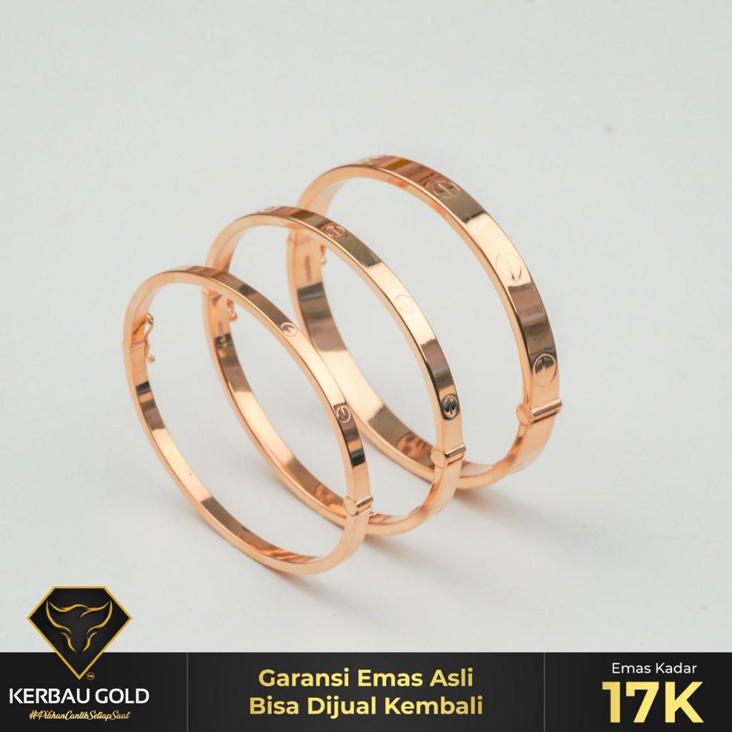 [Kerbau Gold] Gelang Emas Bangle Ctr 17K - Emas Asli 100%