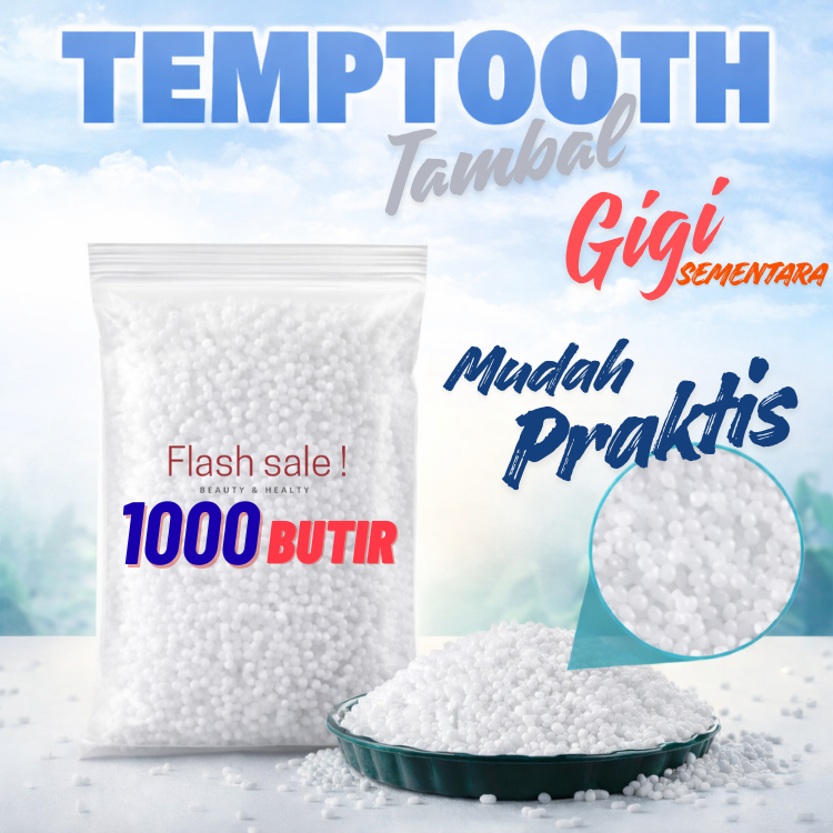 Terlaris  1000 BUTIR TEMPTOOTH GIGI PALSU SEMENTARA PENAMBAL GIGI PATAH RENGGANG BAHAN TAMBAL GIGI B
