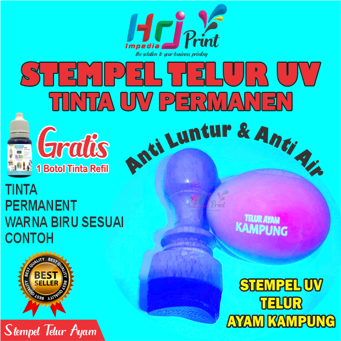 Stempel Telur Ayam Kampung Tinta UV | Stempel Telor Tinta UV | Stempel Telur Cekung Custom Tinta UV
