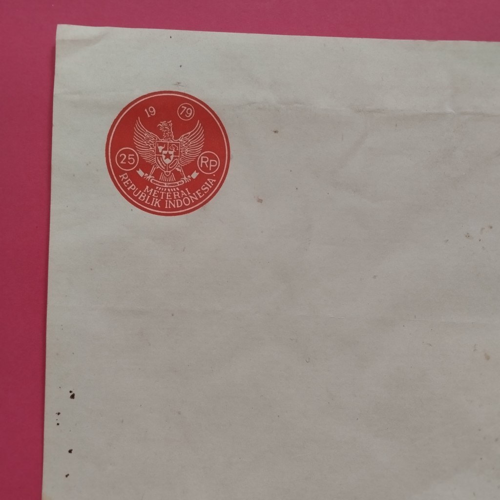 Kertas Segel Kuno Rp 25 Tahun 1979 Single